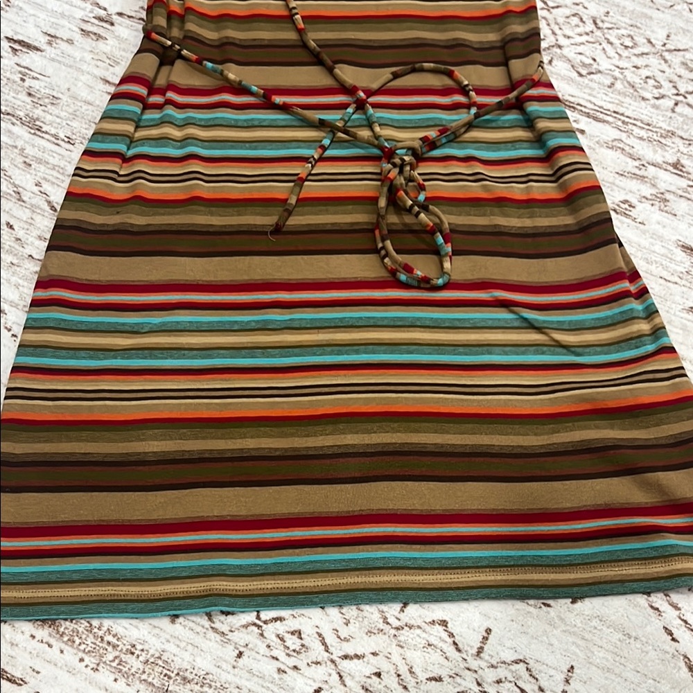 SALE Ralph Lauren Multi Striped Belt Dress - Picture 8 of 9